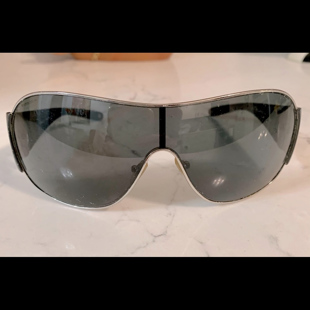 Versace Black Big Logo Sunglasses
